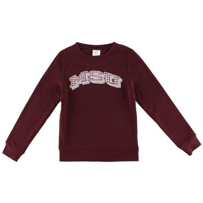 Mississippi State Zoozatz YOUTH Gingham Arch Crew