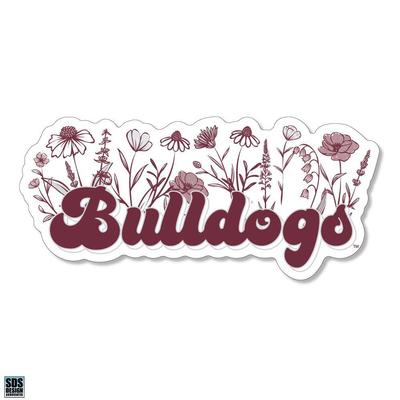 Mississippi State 3.25 Inch Wildflowers Script Rugged Sticker Decal