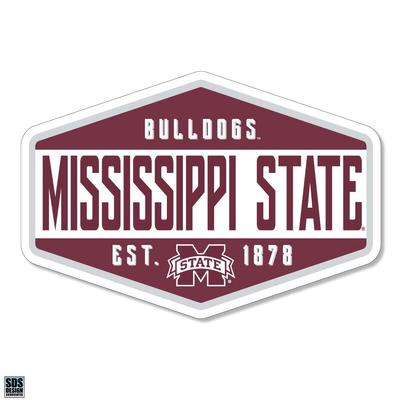 Mississippi State 3.25 Inch Hexagon Badge Rugged Sticker Decal