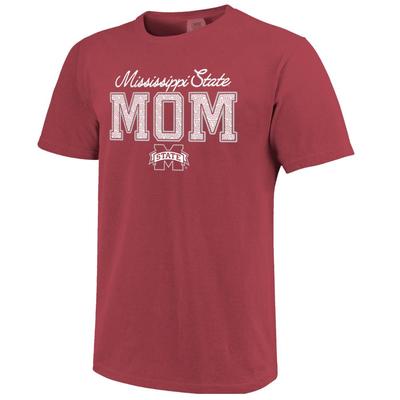 Mississippi State Image One Dotted Mom Comfort Colors Tee
