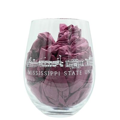 Mississippi State 12 Oz Skyline Wine Glass