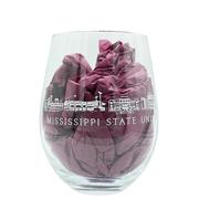  Mississippi State 12 Oz Skyline Wine Glass