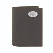  Mississippi State Zep- Pro Brown Leather Concho Trifold Wallet