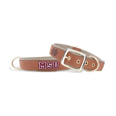 Mississippi State Zep-Pro Leather Embroidered Dog Collar
