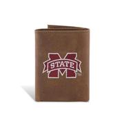  Mississippi State Zep- Pro Brown Leather Trifold Wallet