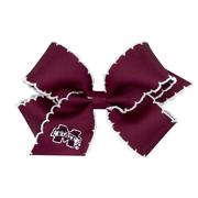  Mississippi State Wee Ones Medium Moonstitch Embroidered Logo Bow