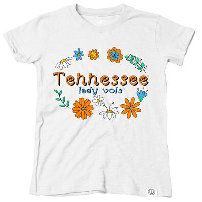 Tennessee Wes And Willy Lady Vols Kids Flower Design Blend Tee