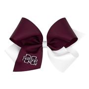  Mississippi State Wee Ones King Two- Tone Grosgrain Hair Bow