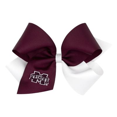 Mississippi State Wee Ones King Two-Tone Grosgrain Hair Bow