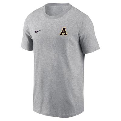 App State Nike Dri-Fit Legend Small Logo Tee DK_GREY_HTHR