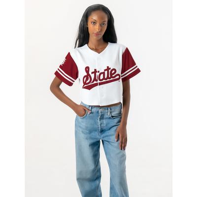 Mississippi State Established & Co. Women's The Cropped Baseball Jersey