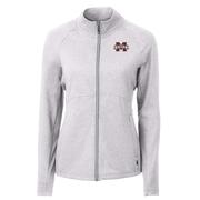  Mississippi State Cutter & Buck Women's Adapt Eco Knit Heather Recycled Full Zip