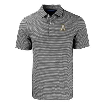 App State Cutter & Buck Forge Eco Double Stripe Stretch Recycled Polo BLACK