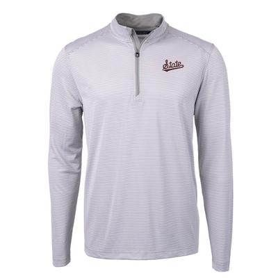 Mississippi State Cutter & Buck Virtue Eco Pique Micro Stripe Recycled 1/4 Zip