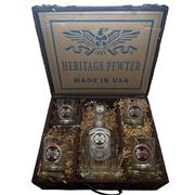 Mississippi State Heritage Pewter Maroon Decanter Chest Set