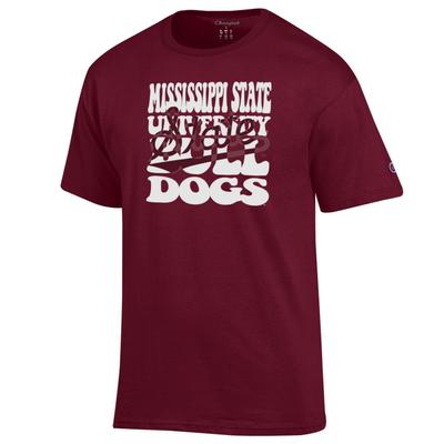 Mississippi State Champion Team Stack Over Logo Tee