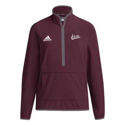 Mississippi State Adidas Sideline Woven 1/4 Zip Pullover