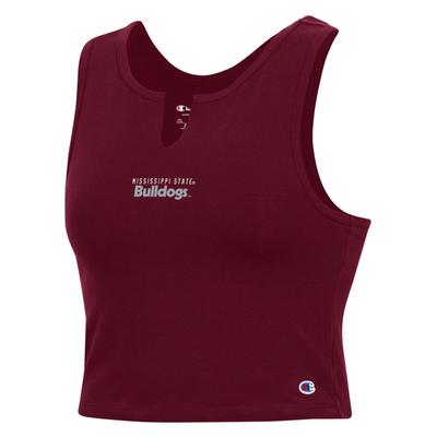 Mississippi State Champion Women's Tailgate Fitted Her Crop Tank Top
