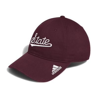 Mississippi State Adidas Script Adjustable Slouch Cap