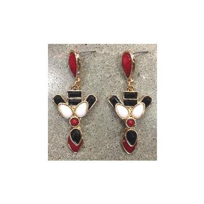 Cardinal and Black Heritage Earrings
