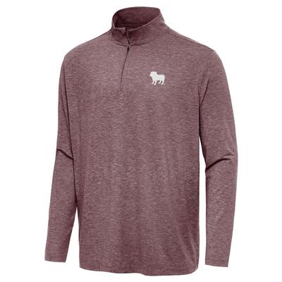 Mississippi State Antigua Hunk Dog 1/4 Zip Pullover MAROON_HTHR