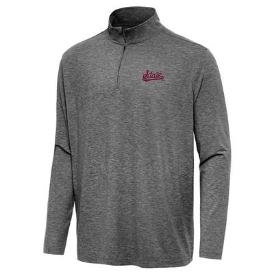 Mississippi State Antigua Hunk Script 1/4 Zip Pullover BLACK_HTHR