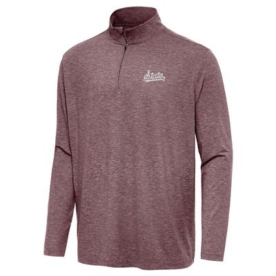 Mississippi State Antigua Hunk Script 1/4 Zip Pullover MAROON_HTHR