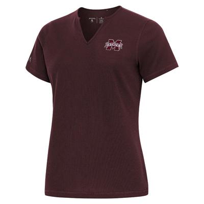 Mississippi State Antigua Women's Traveler Rib Top MAROON