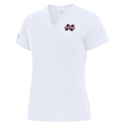 Mississippi State Antigua Women's Traveler Rib Top WHITE