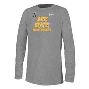  App State Nike Youth Legend School Mascot Long Sleeve Tee