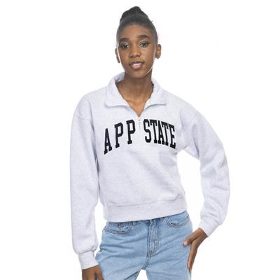 App State Zoozatz Women's Sport Crop 1/4 Zip Crew