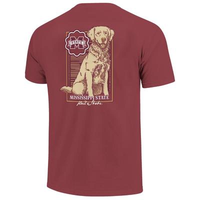 Mississippi State Retriever Wooden Frame Comfort Colors Tee