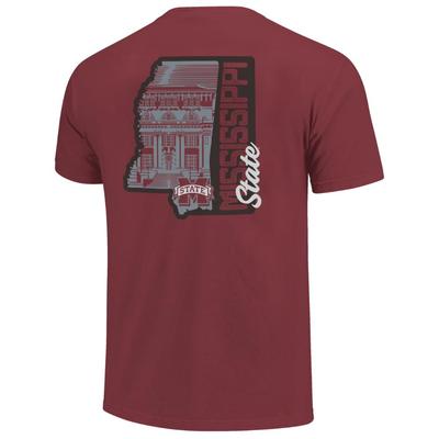 Mississippi State Campus State Comfort Colors Pocket Tee