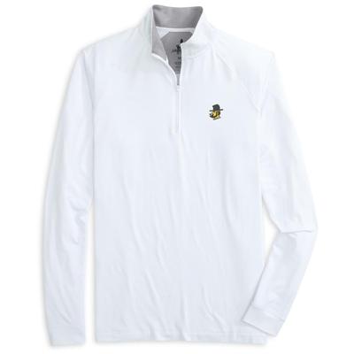 App State Johnnie-O Freeborne Performance 1/4 Zip WHITE