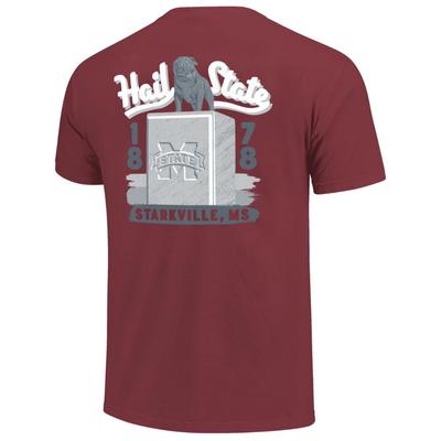 Mississippi State Statue Script Built Comfort Colors Tee