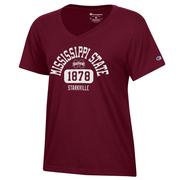  Mississippi State Champion Women's Arch Logo City Core V- Neck