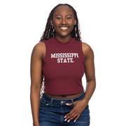  Mississippi State Zoozatz Mock Neck Ribbed Tank Top