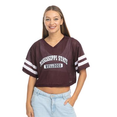 Mississippi State Zoozatz V-Neck Mesh Football Tee