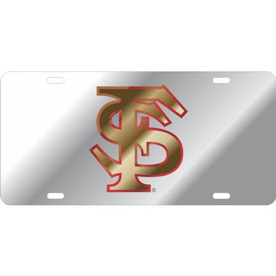 Florida State License Plate Silver With Gold FS