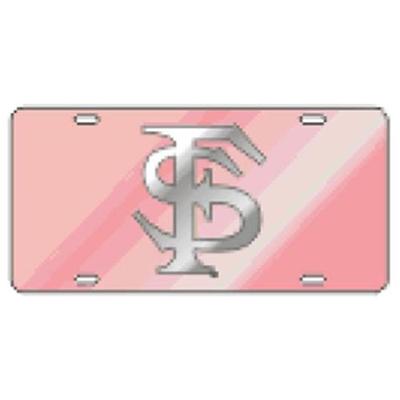 Florida State License Plate Pink With Silver FS