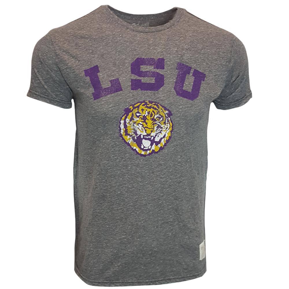 Lsu Retro Brand Tiger Head Arch Tee