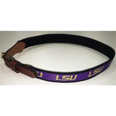 LSU Web Leather Belt 