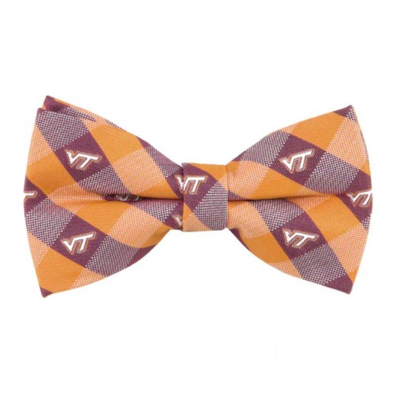 Virginia Tech Check Pattern Bow Tie