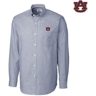 Auburn Cutter and Buck Tattersall Woven Shirt 