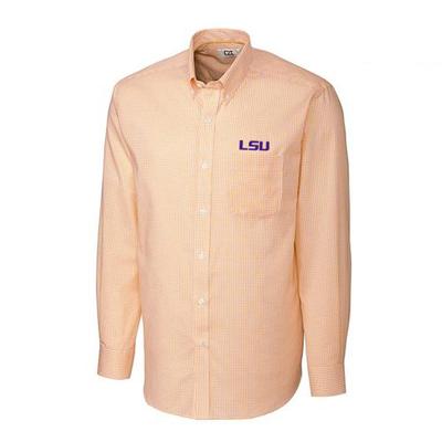 LSU Cutter and Buck Tattersall Woven Shirt 