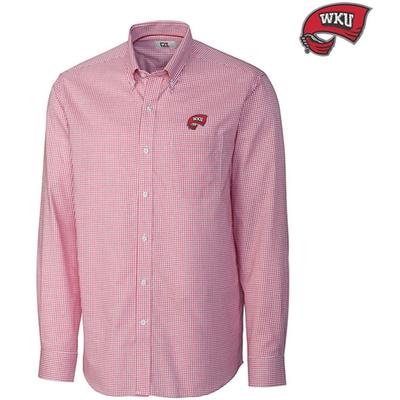 Western Kentucky Cutter and Buck Tattersall Woven Shirt