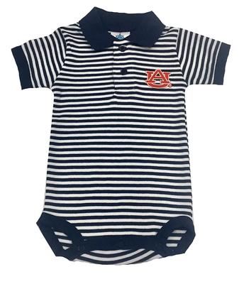 Auburn Infant striped polo Bodysuit