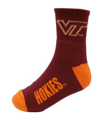 Virginia Tech Logo Quarter Crew Socks