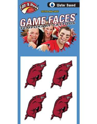 Arkansas Face Tattoos (4-Pack)