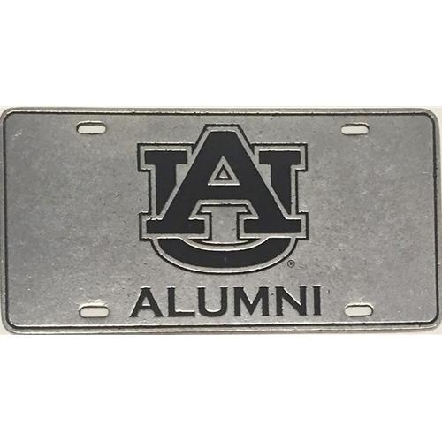  Auburn License Plate Pewter Au Alumni Logo